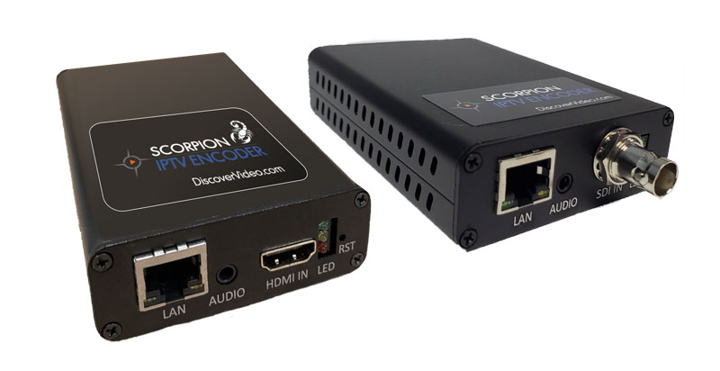 Scorpion Live IPTV HD Streaming Encoder Appliances from DiscoverVideo with SDI or HDMI